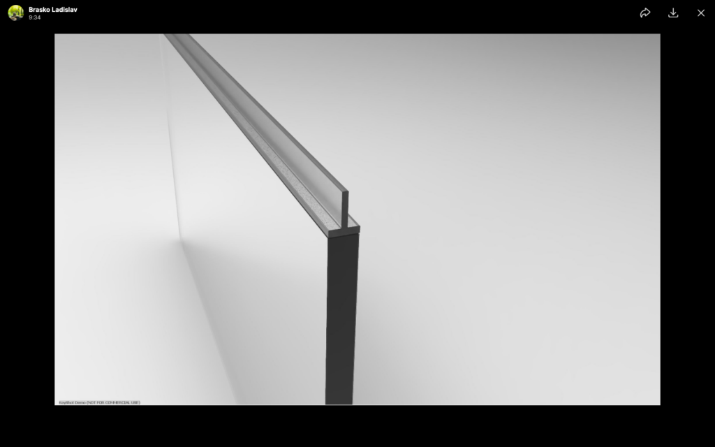Shower parts with plastic profile