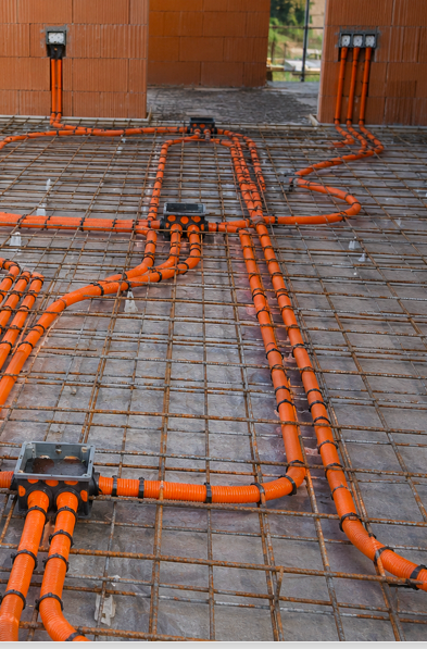 SYMALEN conduit routing before concreting